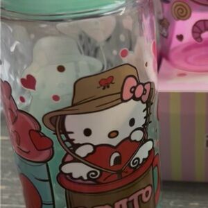 Hello Kitty Glass Tumbler with Straw